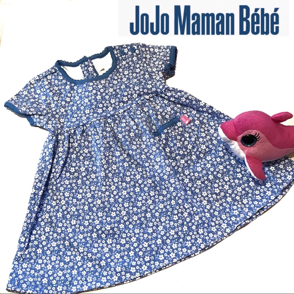 JOJO MAMAN BEBE Blue & White Floral Dress 18-24M🌸